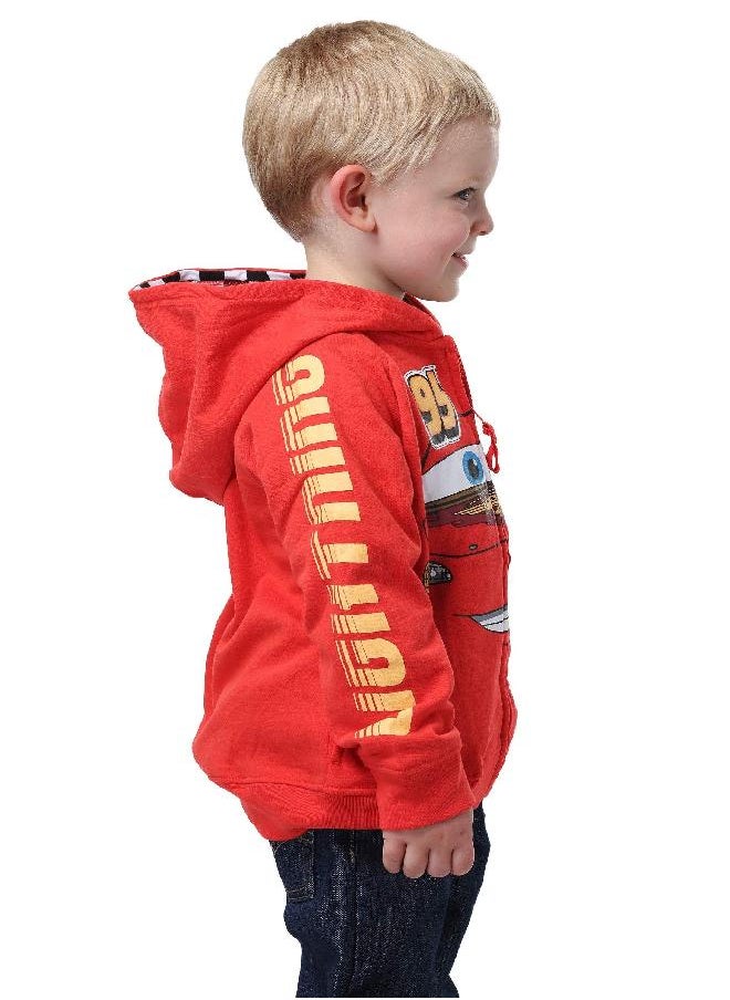 Disney Little Boys' Toddler Cars '95 Hoodie, Red, 4T