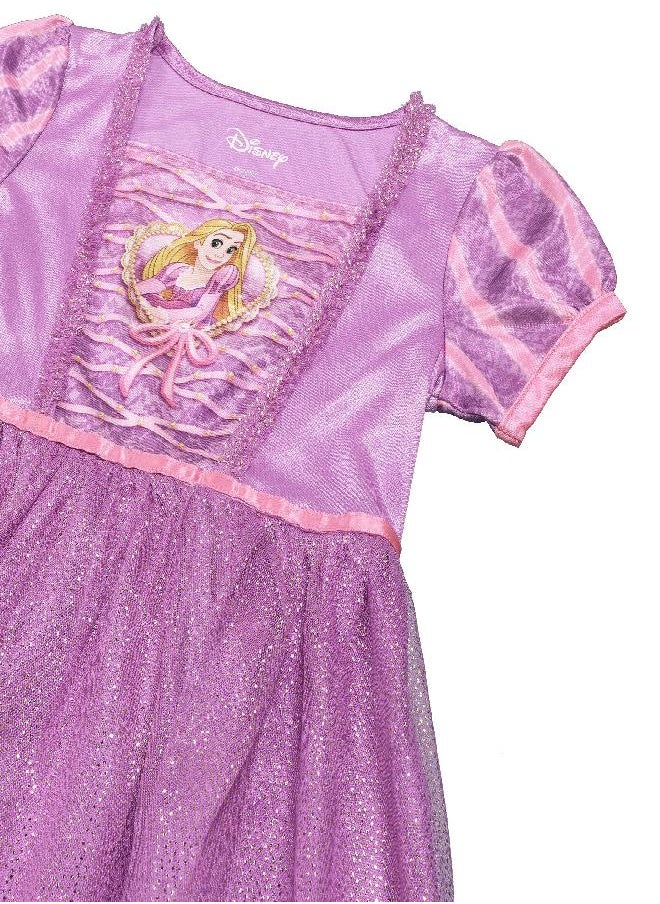 Disney Girls' Princess Fantasy Gown Nightgown, Rapunzel Shines 3, 8