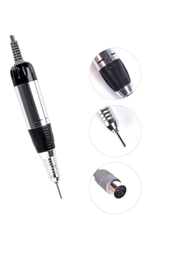 Nail Drill Handpiece Electric Nail Drill File Machine Replacement Pen Manicure Pedicure Bit Tool (Black)