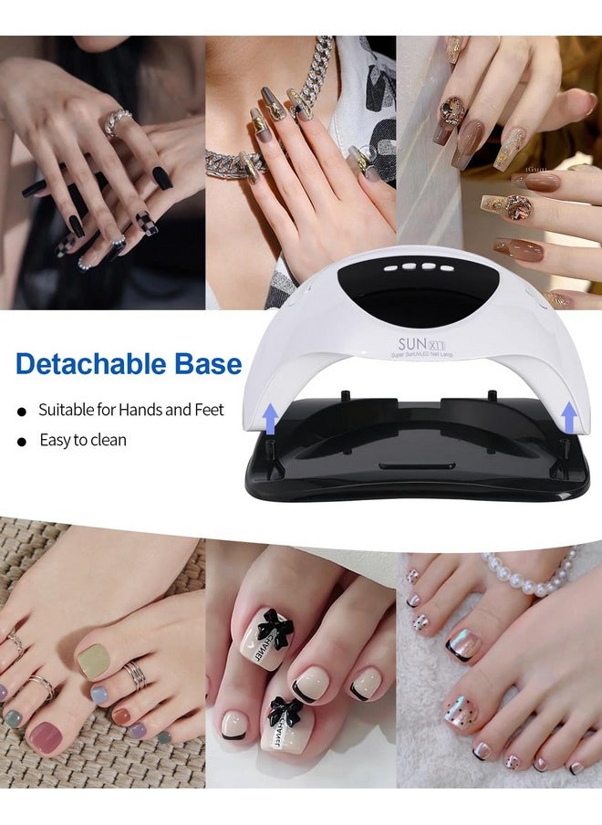 288W Uv Led Nail Lamp, Faster Nail Dryer Gel Polish Light For Hands & Feet, Professional Uv Nail Light With 4 Timers & Auto Sensor, Portable Handle Curing Uv Light For Nails Gel Lamp Machine