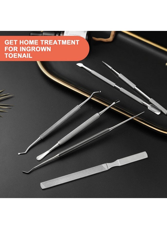 Ingrown Toenail Removal Tool Kit - Toenail File And Toenail Lifter, Stainless Steel Toenail Kit Pedicure Tools - 7Pcs Nail Correction Tool Set