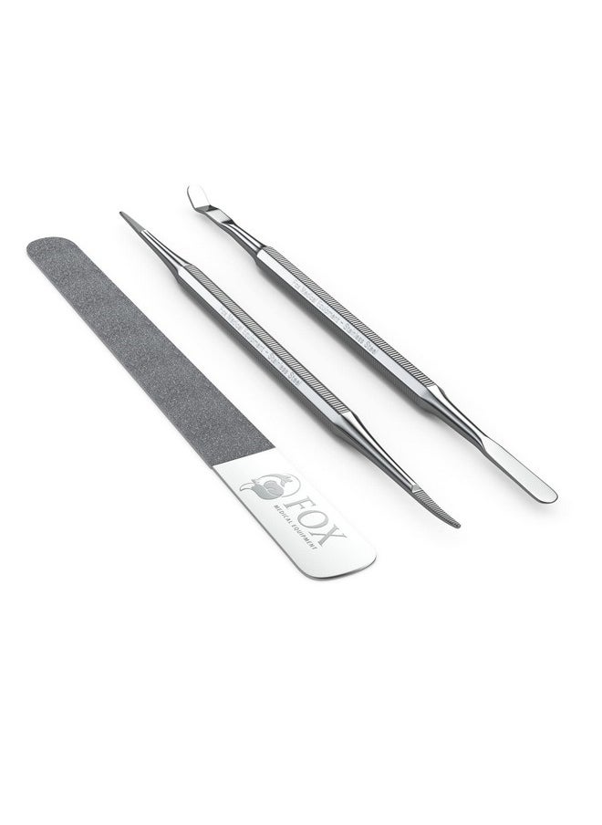 Ingrown Toenail Treatment Tools - Nail Care Kit - Podiatry Tools - Stainless Steel - Pedicure Kit - Ingrown Toenail Removal Kit - Best Toenail File - Toe Nail Corrector