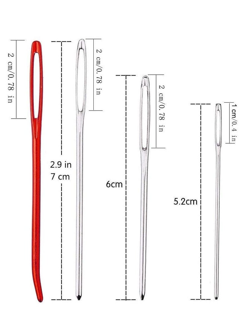 Crochet Hook Set, 9 Pieces Large-Eye Blunt Needles Yarn Crochet Hooks Needles with 20 Stitch Markers and 2 Tapestry Needle Giant Chunky Yarn Carpet Scarf Bulky Wool Roving Weaving