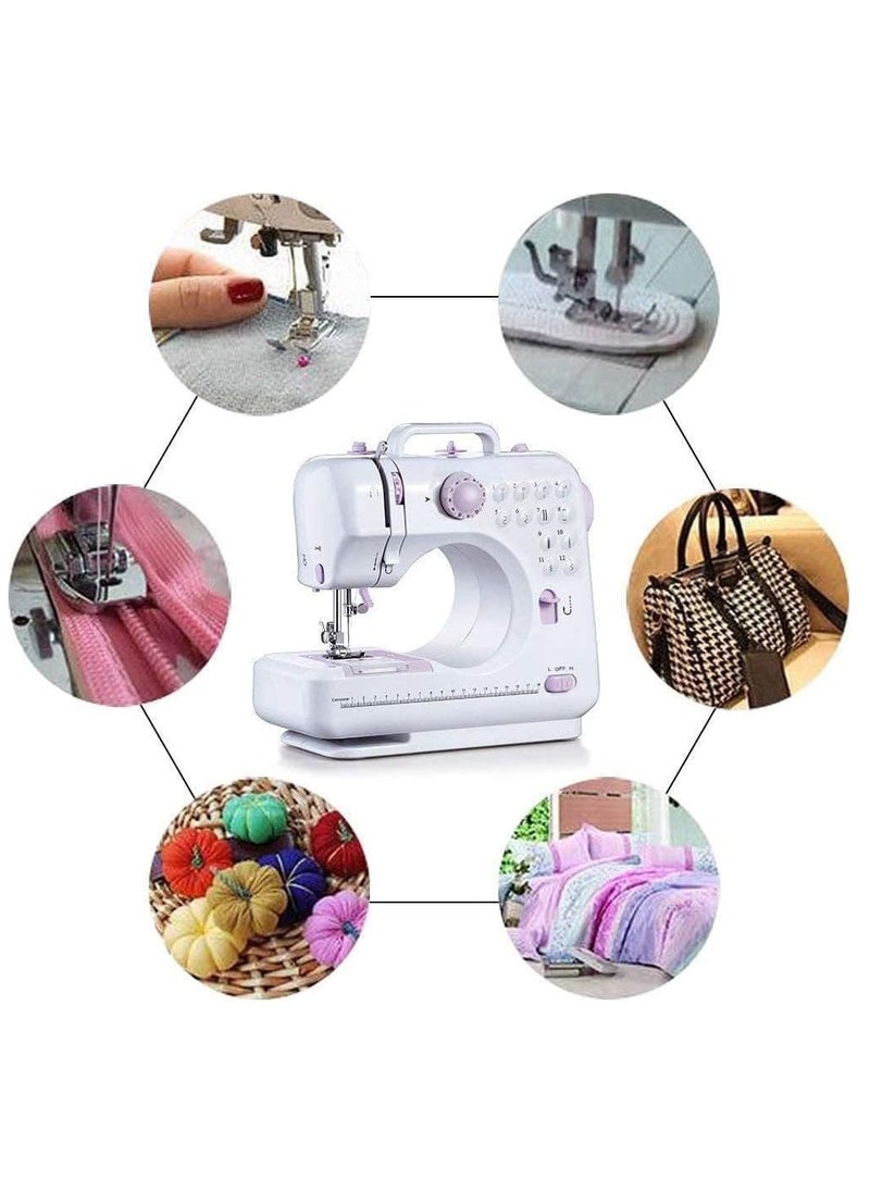 Multifunctional Household Electronic Sewing Machine 12 Stitches Portable Sewing Machine with Foot Pedal Adapter Thread Bag Included Multifunction Sewing Machine for Beginners Sewing Machine