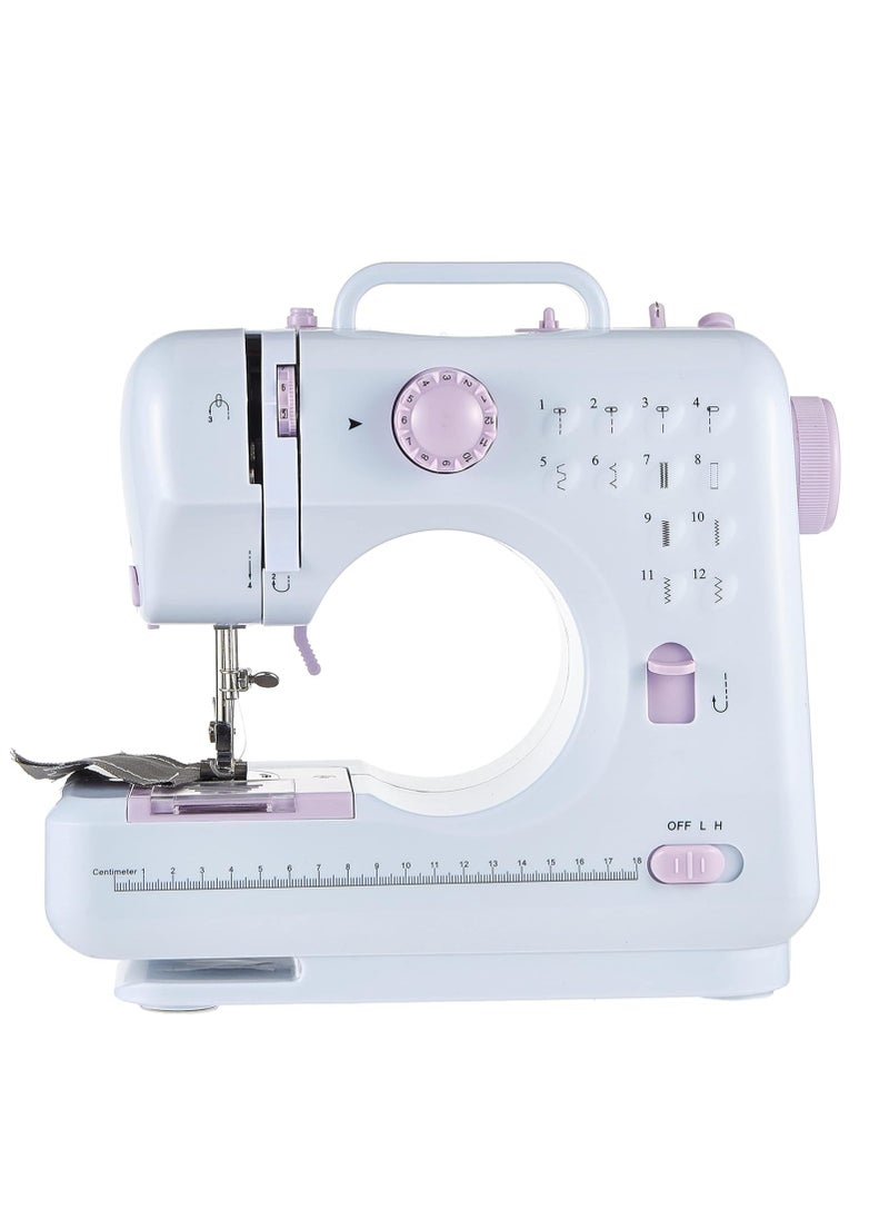 Multifunctional Household Electronic Sewing Machine 12 Stitches Portable Sewing Machine with Foot Pedal Adapter Thread Bag Included Multifunction Sewing Machine for Beginners Sewing Machine