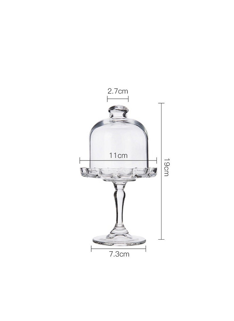 2 PCS Mini Cake Domes Cookie Display Cake Holder Cake Stand Decorative Candlestick  Cake Plate Dome Cover Fruit Glass Cover Shield for Birthday Wedding