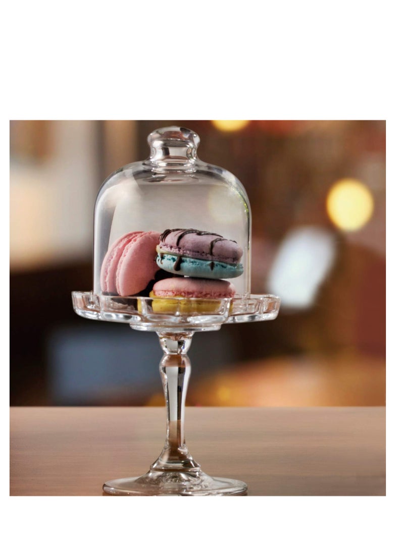 2 PCS Mini Cake Domes Cookie Display Cake Holder Cake Stand Decorative Candlestick  Cake Plate Dome Cover Fruit Glass Cover Shield for Birthday Wedding