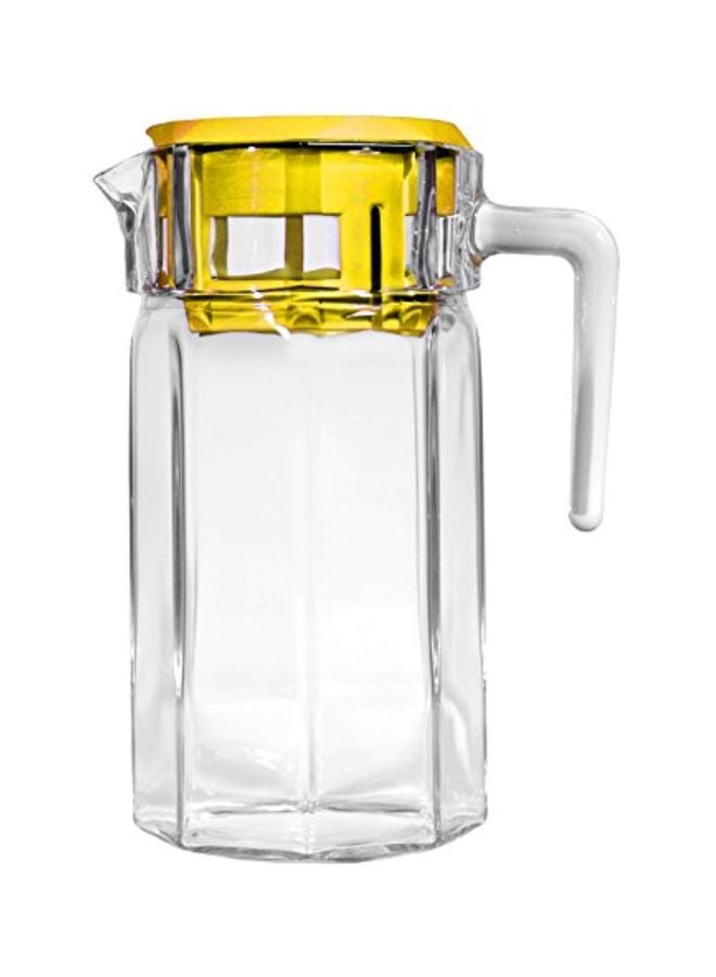 Glass Beverage Pitcher Clear/Yellow