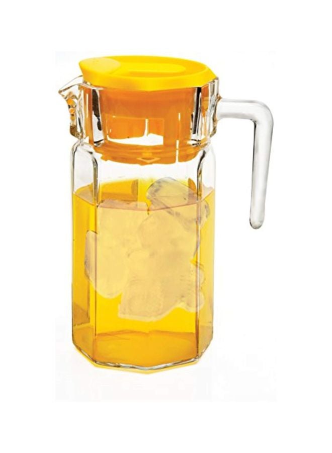 Glass Beverage Pitcher Clear/Yellow