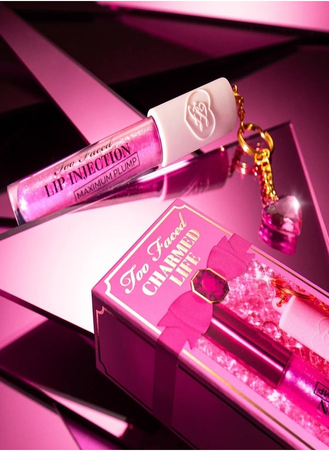 TOO FACED Charmed Life Set: Maximum Plump Lip Gloss & Key Chain 4g