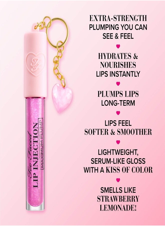 TOO FACED Charmed Life Set: Maximum Plump Lip Gloss & Key Chain 4g