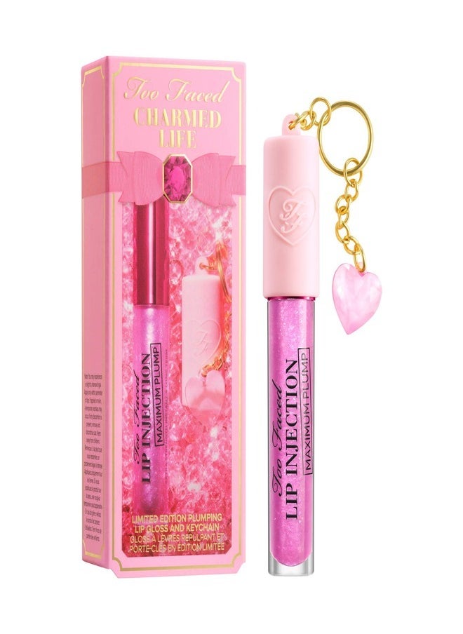 TOO FACED Charmed Life Set: Maximum Plump Lip Gloss & Key Chain 4g