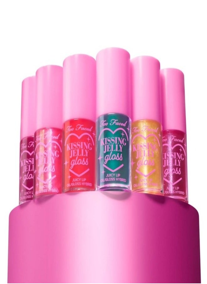 Too Faced Kissing Jelly Non-Sticky Lip Oil Gloss Raspberry - Electric Fuschia 4.50ml