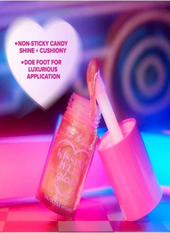 Too Faced Kissing Jelly Non-Sticky Lip Oil Gloss Raspberry - Electric Fuschia 4.50ml