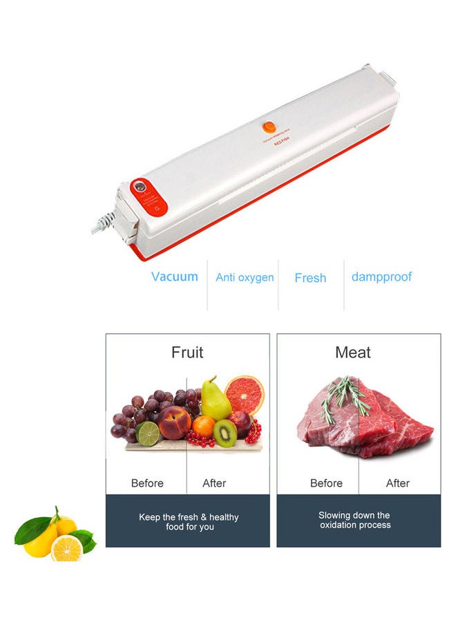 A C220 V 100W Full- Automatic Electric Vacuum Film Sealer Packaging Machine Vacuum Packer Included 10 Pocket White 38.00 x 6.00 x 10.00cm