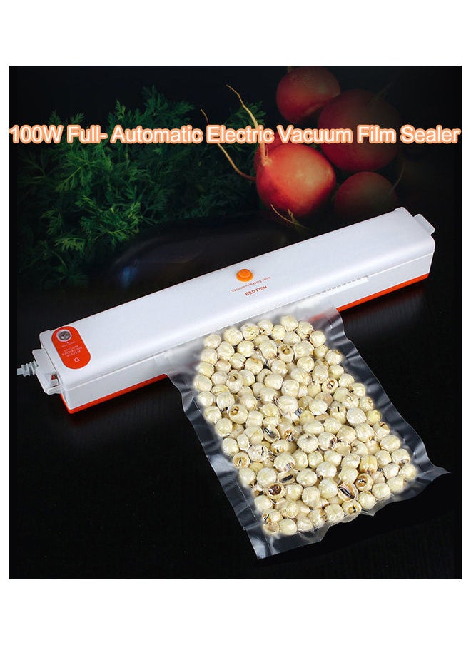 A C220 V 100W Full- Automatic Electric Vacuum Film Sealer Packaging Machine Vacuum Packer Included 10 Pocket White 38.00 x 6.00 x 10.00cm