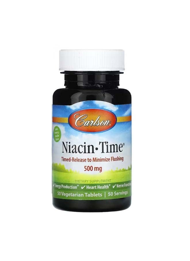 NiacinTime 500 mg 50 Vegetarian Tablets