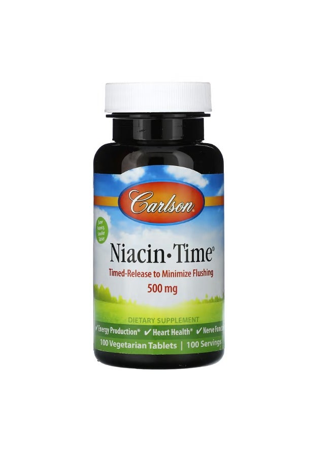 NiacinTime 500 mg 100 Vegetarian Tablets