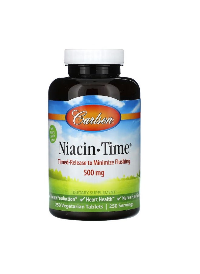 NiacinTime  500 mg 250 Vegetarian Tablets