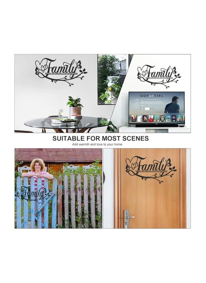 Wooden Wall Art With Self Adhesive Base - Black (Family)