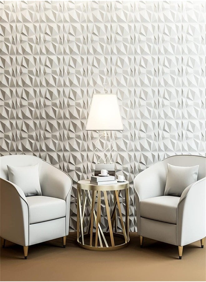 10 Pack 3D Wall Panels, 50 x 50cm PVC Waterproof Diamond Textured Wallpaper, Modern Decor Wall Tiles for Living Room Bedroom Hotel Office