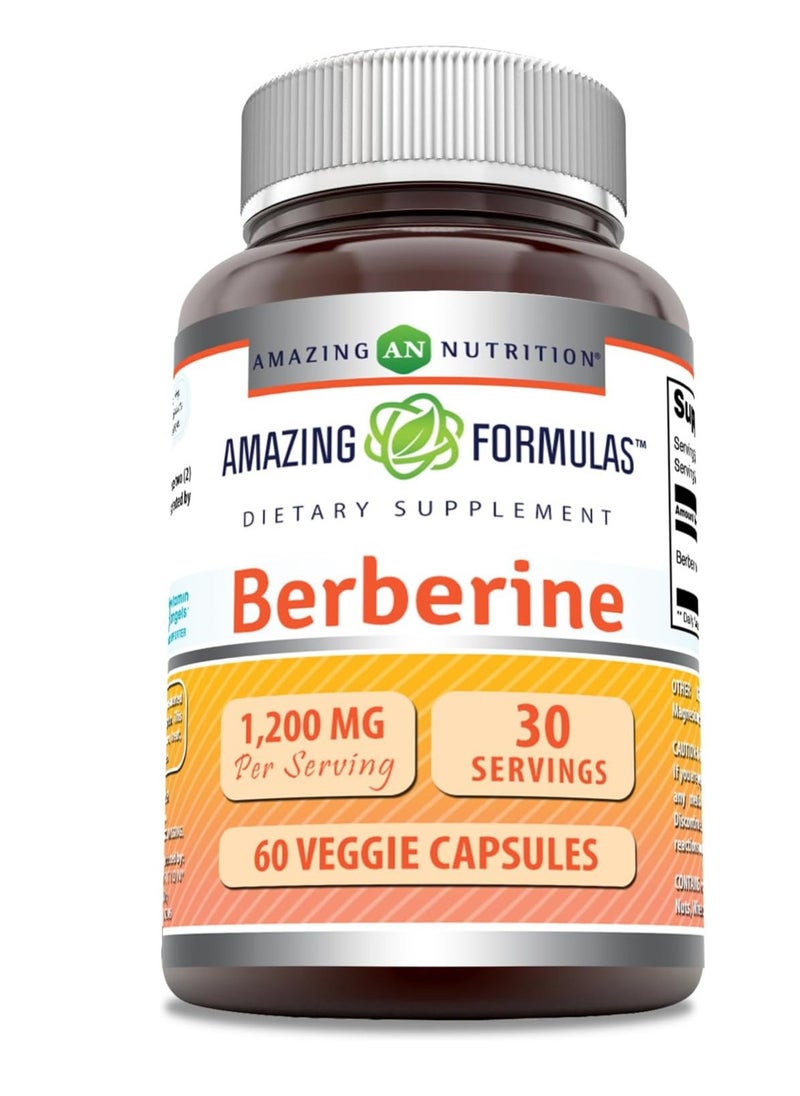 Berberine 1200 mg per Serving, 60 Veggie Capsules