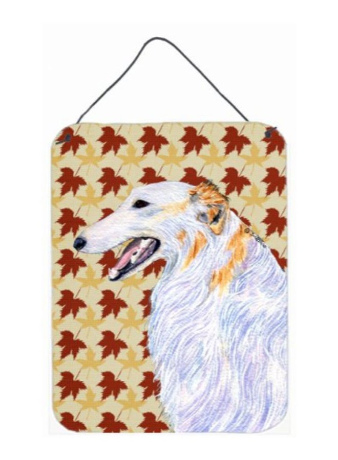 Borzoi Dog Printed Wall/Door Hanging Multicolour 16 x 12inch