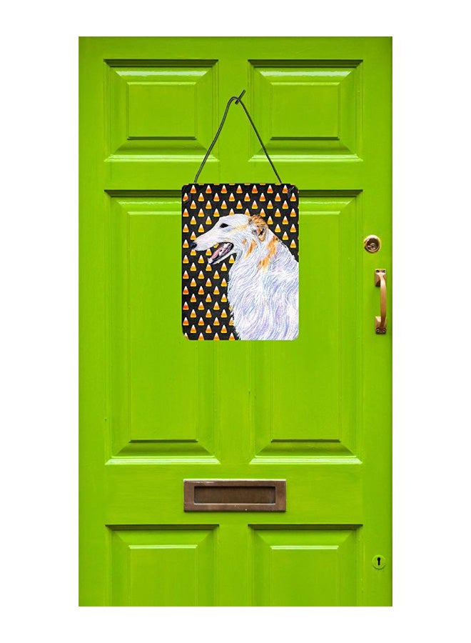 Borzoi Dog Printed Wall/Door Hanging Multicolour 16 x 12inch