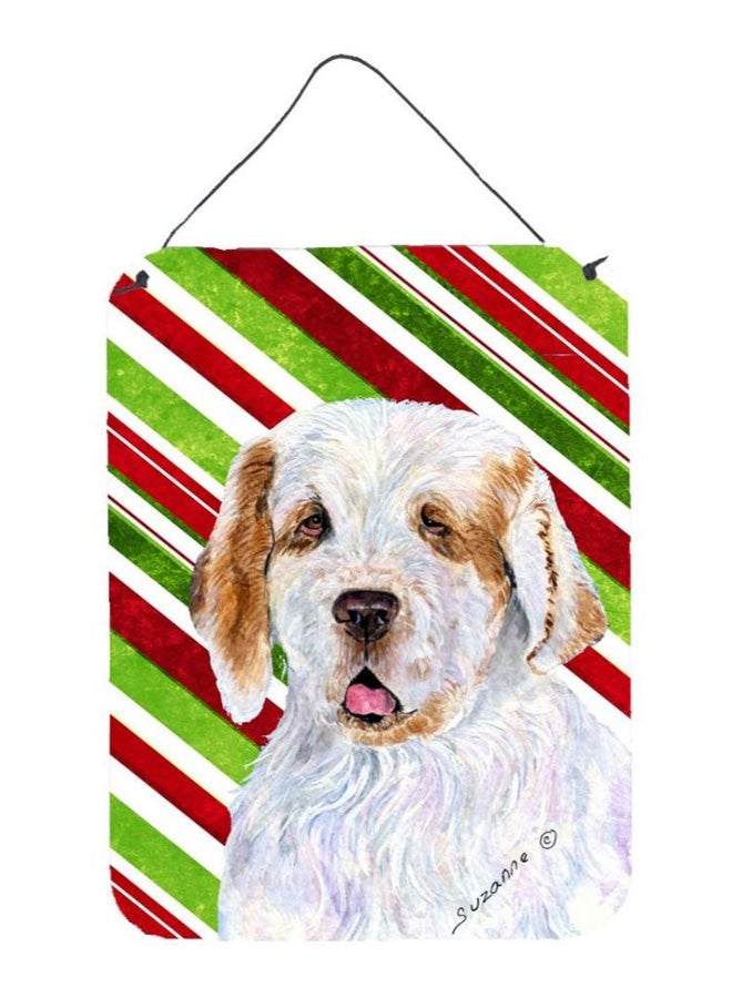 Clumber Spaniel Dog Printed Wall/Door Hanging Multicolour 16 x 12inch