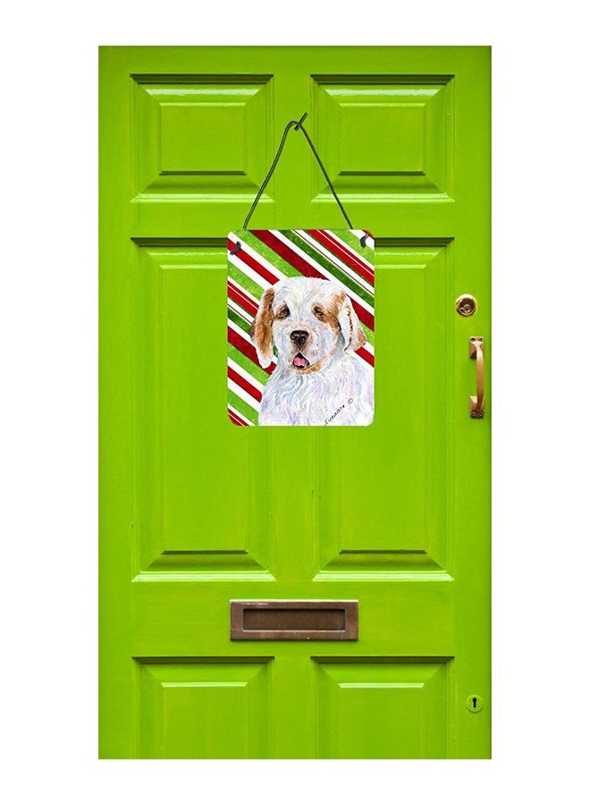 Clumber Spaniel Dog Printed Wall/Door Hanging Multicolour 16 x 12inch