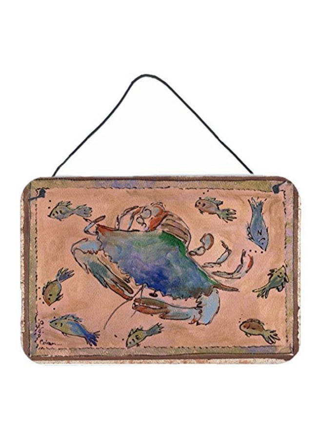 Crab Printed Wall/Door Hanging Multicolour 8 x 12inch