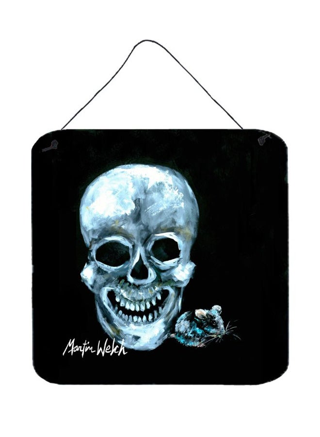 Ekk A Mice Skull And Mouse Printed Wall/Door Hanging Multicolour 6 x 6inch