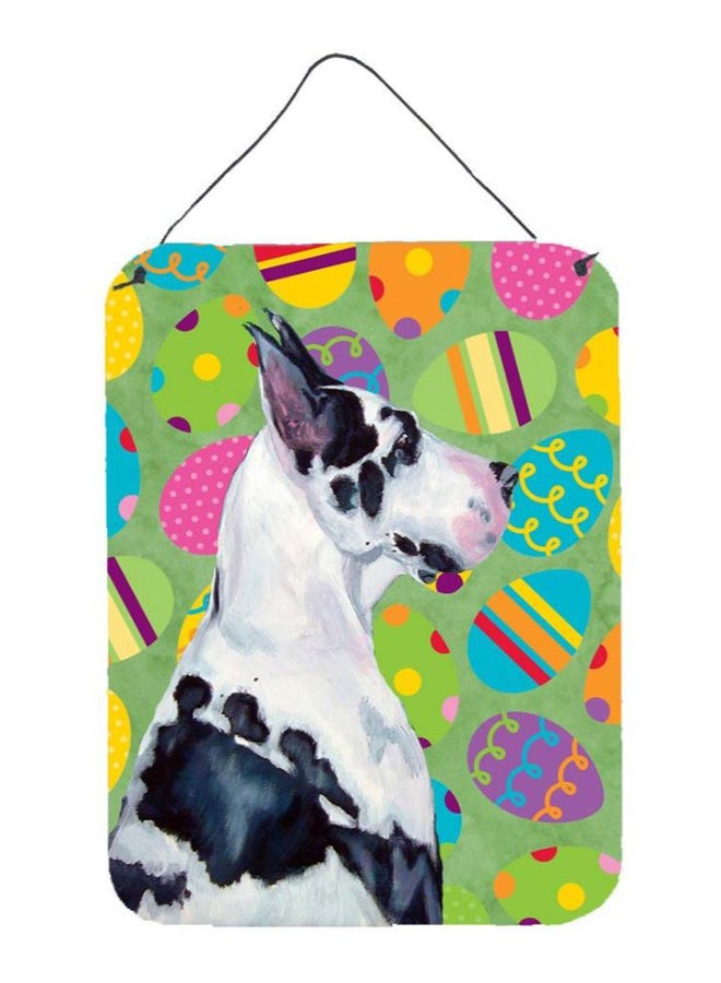 Great Dane Dog With Extravaganza Printed Wall/Door Hanging Multicolour 16 x 12inch