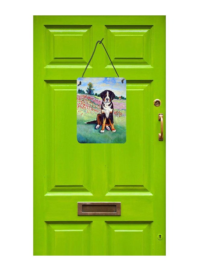 Bernese Mountain Dog Printed Wall/Door Hanging Multicolour 16 x 12inch