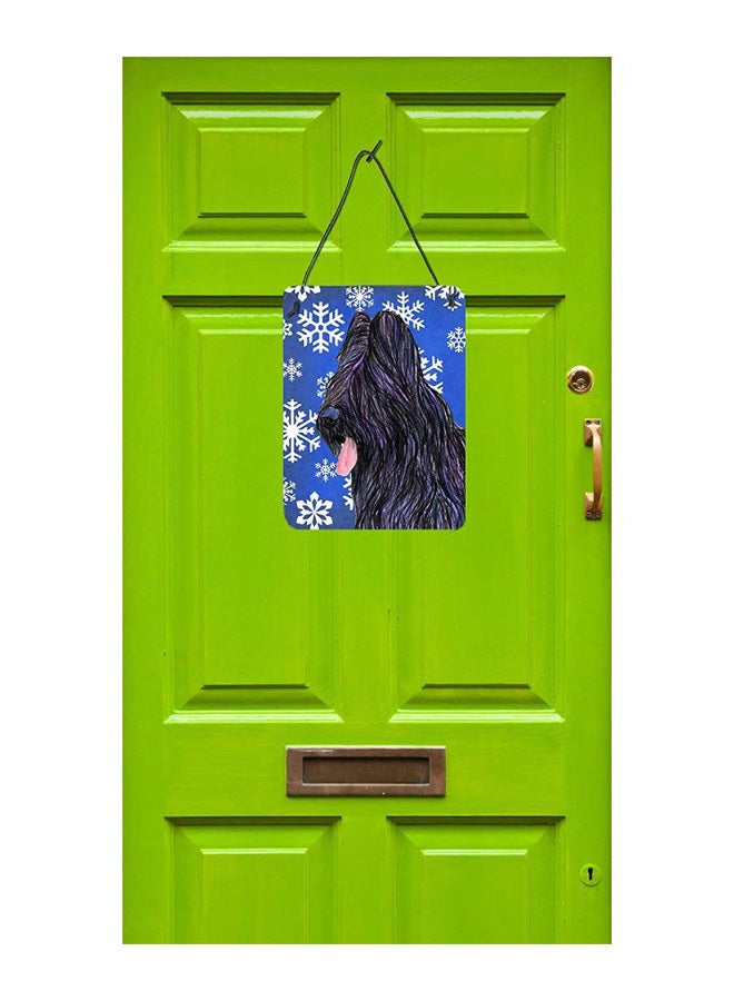 Briard Dog Printed Wall/Door Hanging Multicolour 16 x 12inch