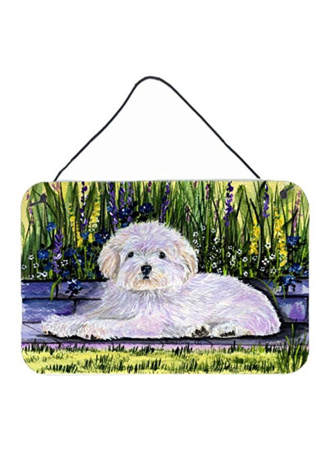 Coton De Tulear Printed Wall/Door Hanging Multicolour 8 x 12inch