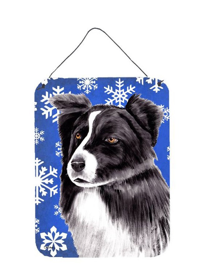 Border Collie Dog Printed Wall/Door Hanging Multicolour 16 x 12inch