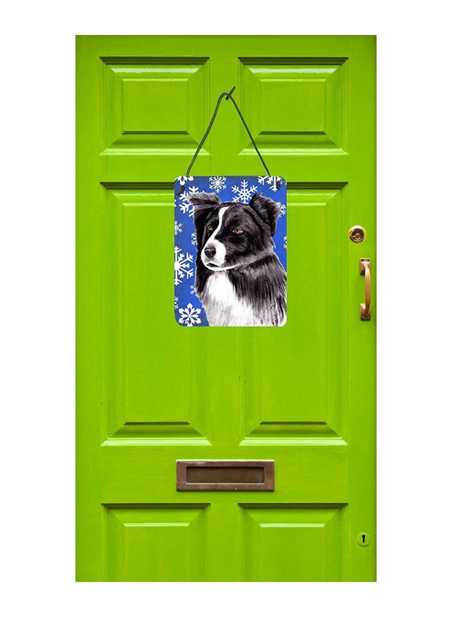 Border Collie Dog Printed Wall/Door Hanging Multicolour 16 x 12inch