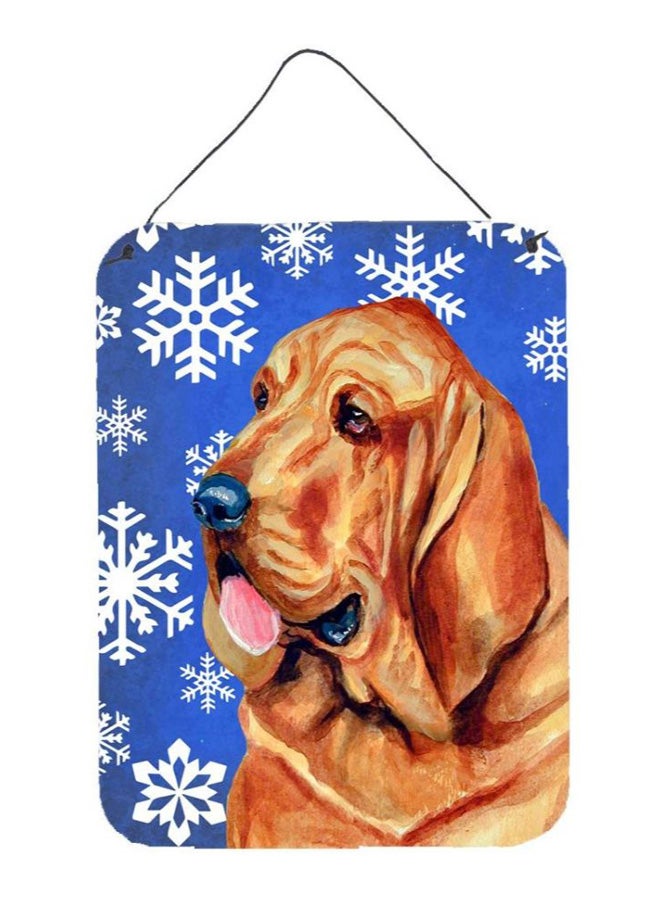 Bloodhound Dog Printed Wall/Door Hanging Multicolour 16 x 12inch