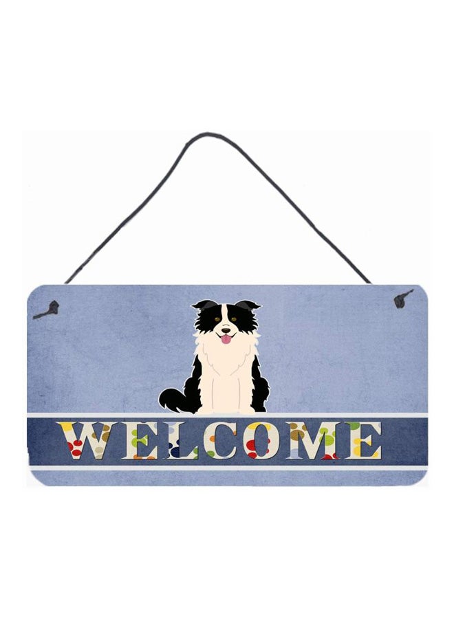 Border Collie Dog Printed Wall/Door Hanging Multicolour 8 x 12inch