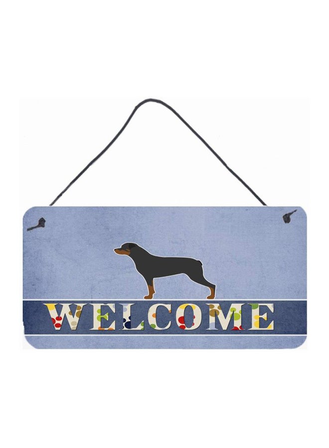 Rottweiler Dog Printed Wall/Door Hanging Blue 8 x 12inch