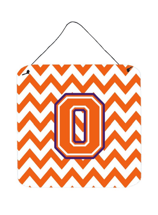 Letter O Printed Wall/Door Hanging Orange/Regalia 6 x 6inch