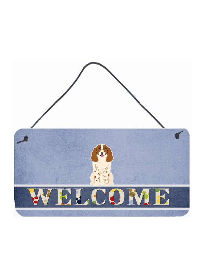 Russian Spaniel Dog Printed Wall/Door Hanging Blue 8 x 12inch