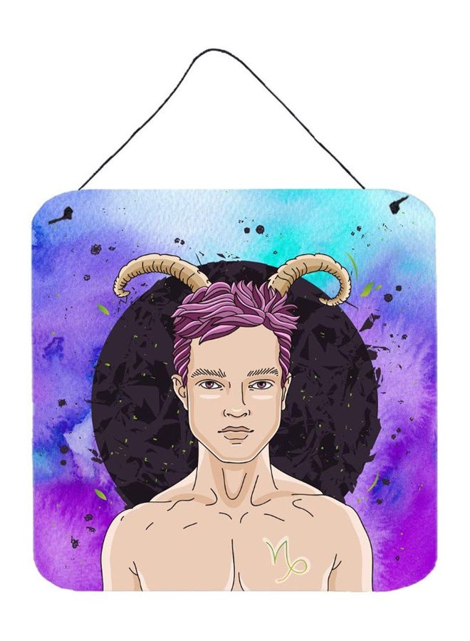 Capricorn Zodiac Sign Printed Wall/Door Hanging Multicolor 6 x 6inch