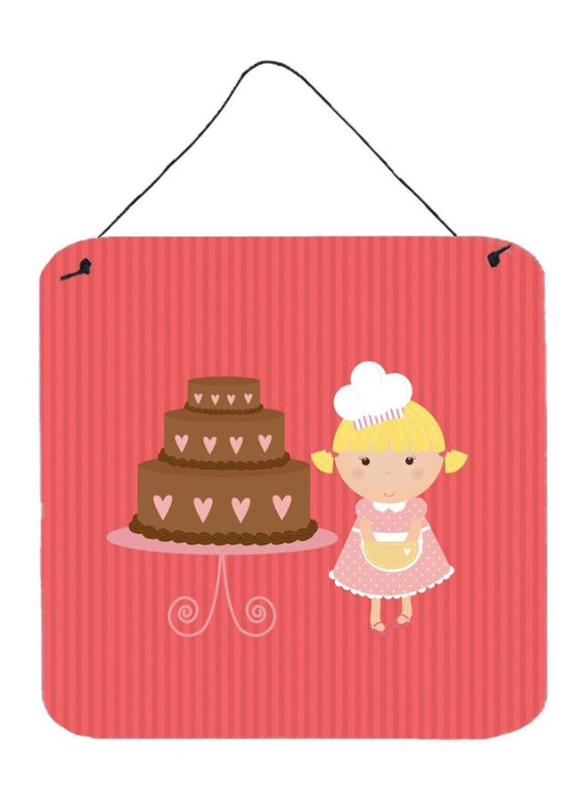 Cake Baker Printed Wall/Door Hanging Multicolor 6 x 6inch