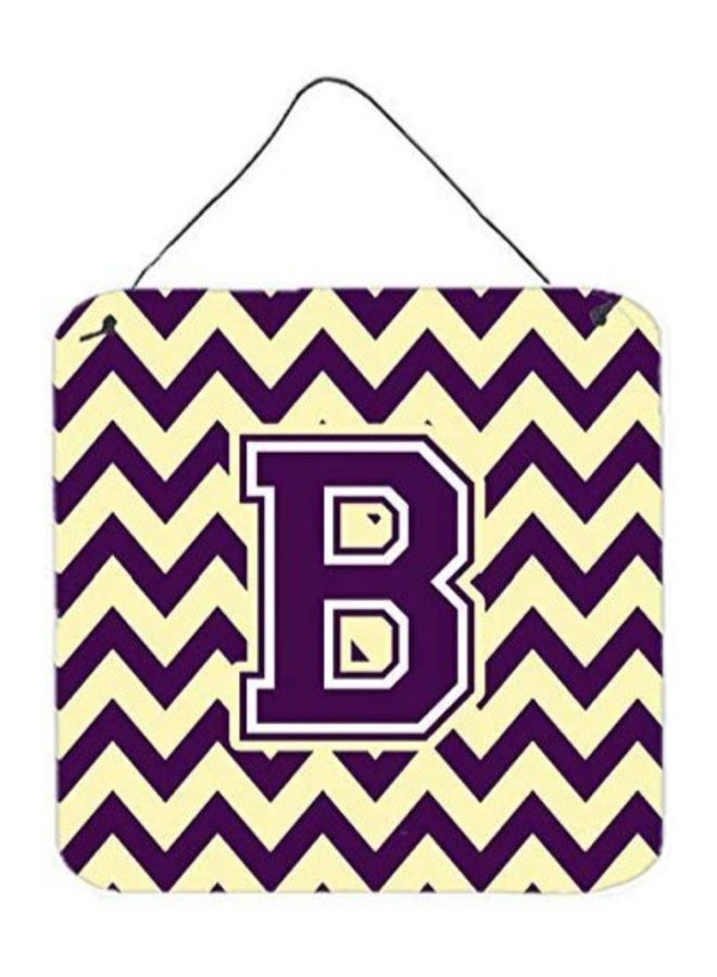 Letter B Printed Wall/Door Hanging White/Pink 11 x 14inch