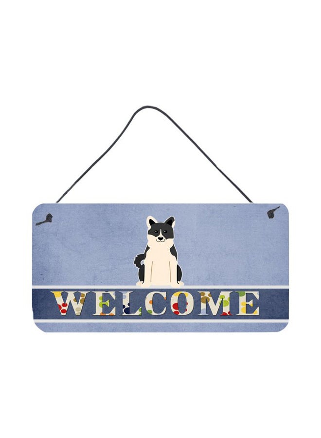 Russo-European Laika Dog Printed Wall/Door Hanging Blue 8 x 12inch