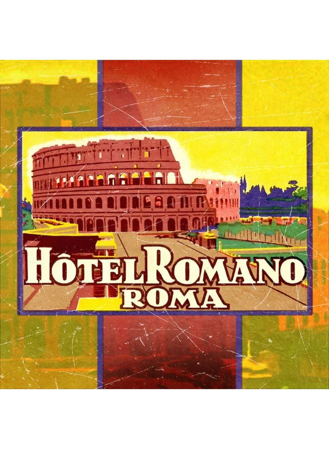 Hotel Romano Roma Wall Art Multicolour 9.5 X 9.5inch