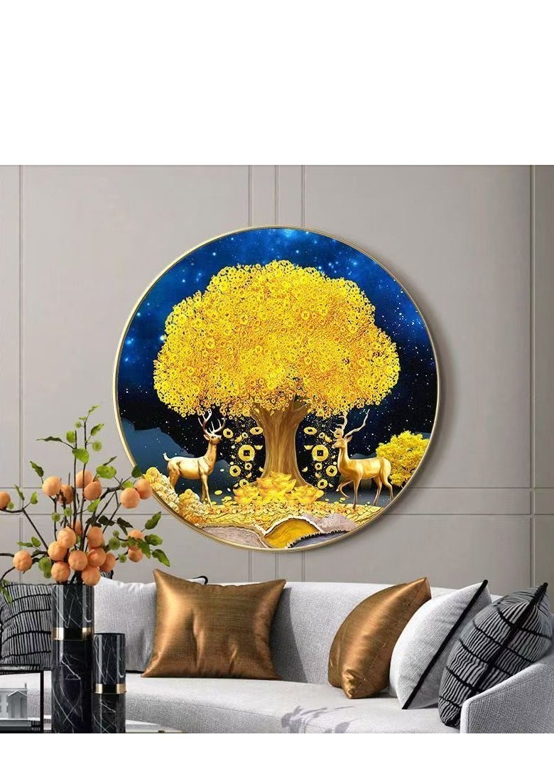 DIY Diamond Painting Kits, Painting by Numbers for Adults, Full Drill 5D Diamond Art Kit , Diamond Art for Home Decor. (Canvas size 65 * 65cm)-Gold Coin Tree