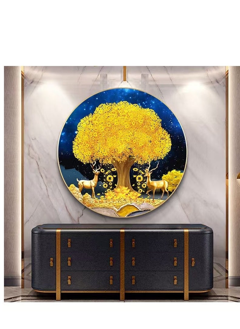 DIY Diamond Painting Kits, Painting by Numbers for Adults, Full Drill 5D Diamond Art Kit , Diamond Art for Home Decor. (Canvas size 65 * 65cm)-Gold Coin Tree